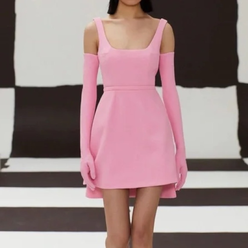 Emilia Wickstead Marissa Pink Crepe Mini Dress SS23 UK 10 US 6 NWT